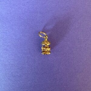 14K gold carousel tiny charm